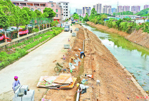 阳江城北高排渠水岸绿化美化整治工程预计5月下旬完工